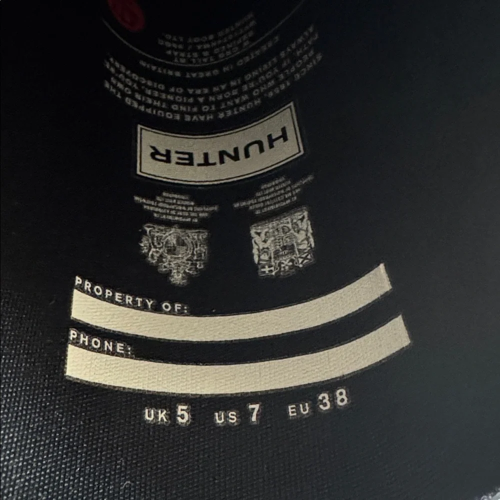 Hunter Womens Original Black Refined Back Strap Tall Rain Boots size 7 - Picture 5 of 12